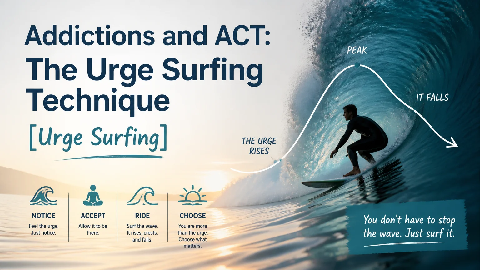 Addictions and act: the urge surfing technique [urge surfing] - therapy acceptance commitment