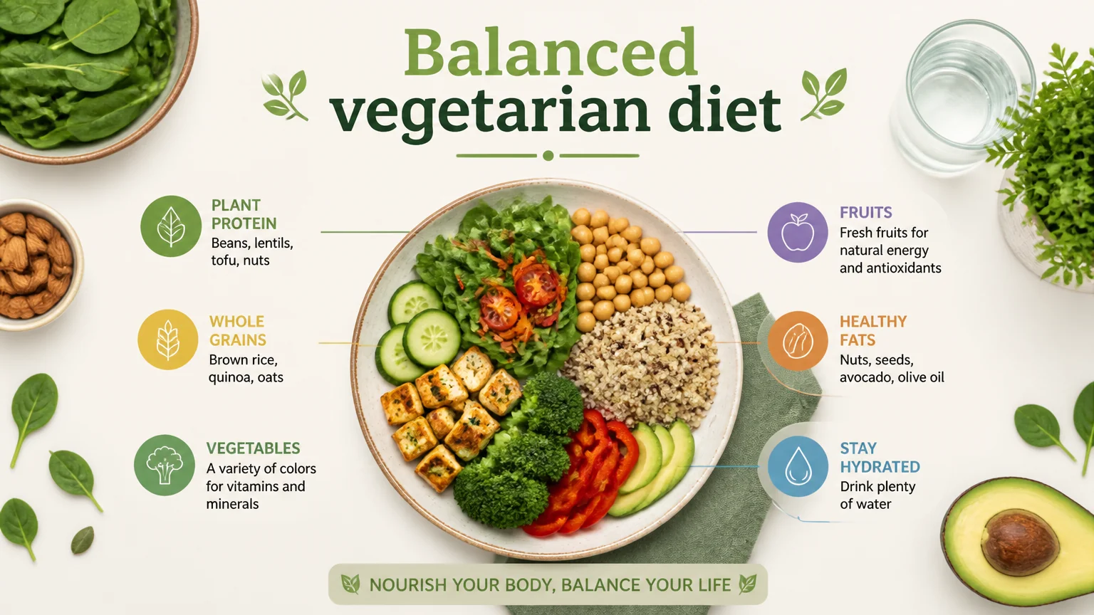 Balanced vegetarian diet - nutrition vegetarian