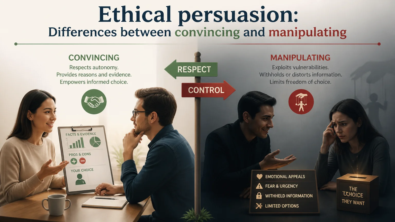 Ethical persuasion: differences between convincing and manipulating