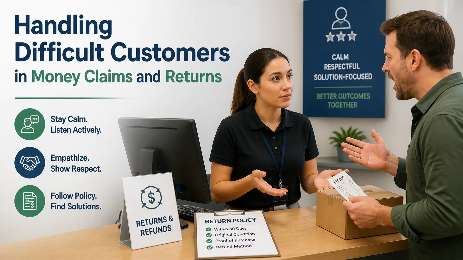Handling difficult customers in money claims and returns