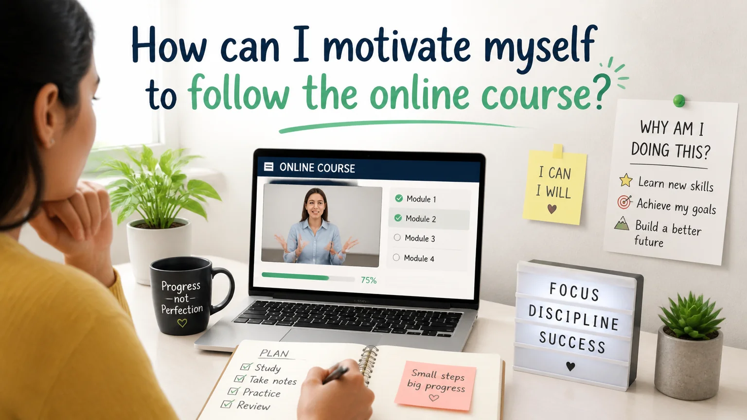 How can i motivate myself to follow the online course?