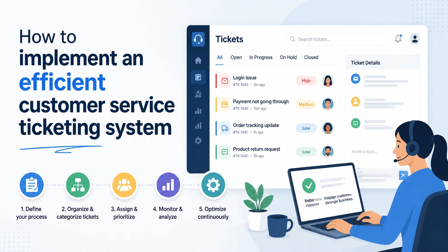 How to implement an efficient customer service ticketing system - customer service