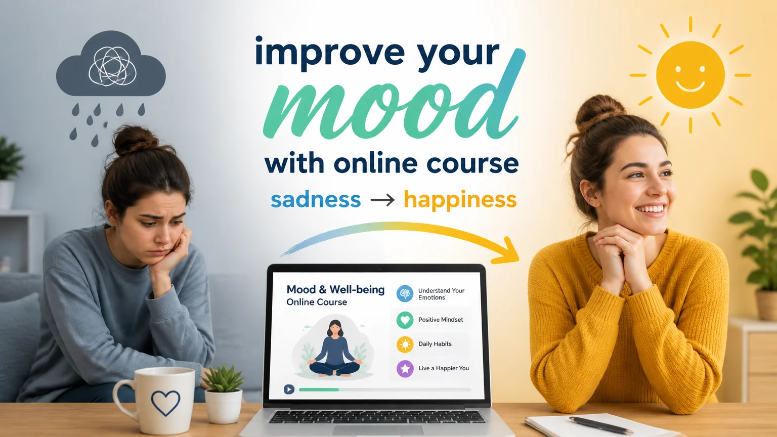 Improve your mood with online course sadness happiness - sadness happiness