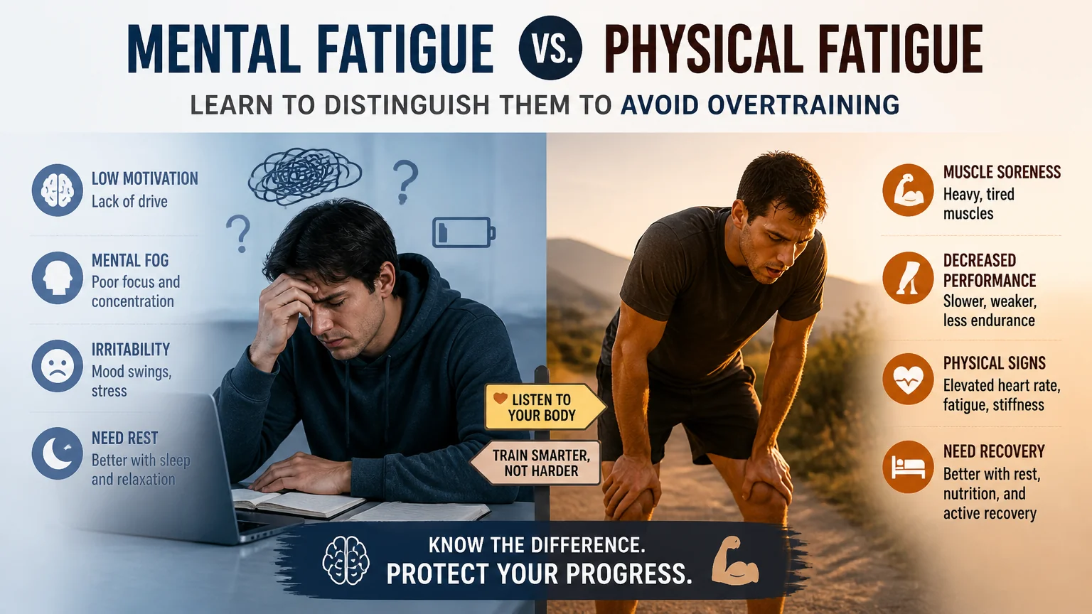 Mental fatigue vs. physical fatigue: learn to distinguish them to avoid overtraining - sports psychology