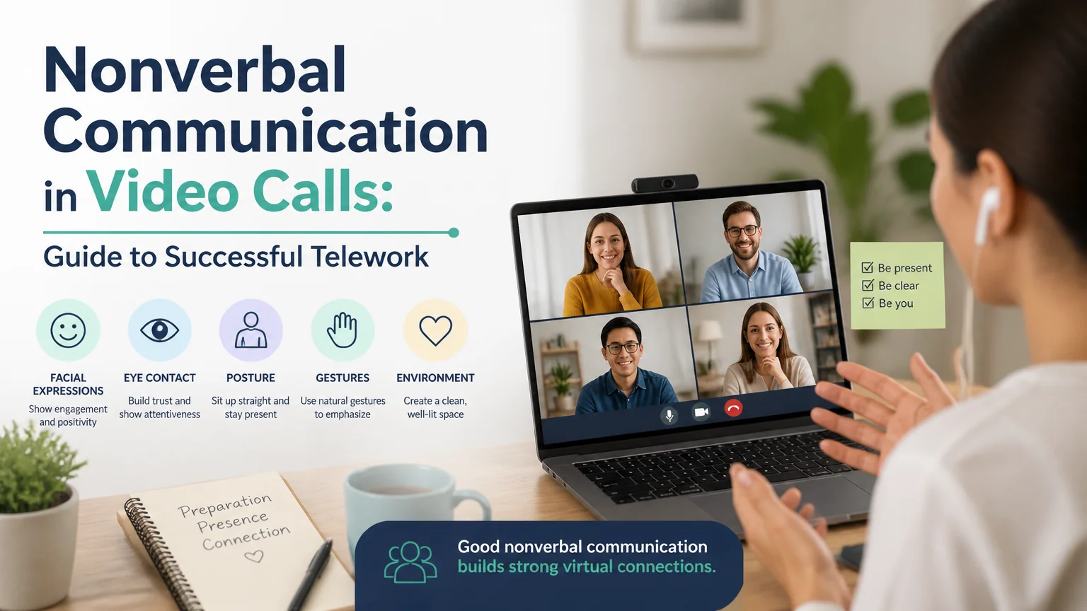 Nonverbal communication in video calls: guide to successful telework