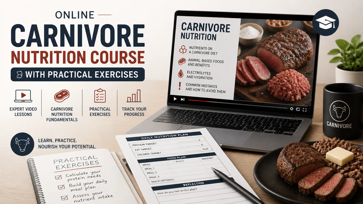Online carnivore nutrition course with practical exercises - nutrition carnivore