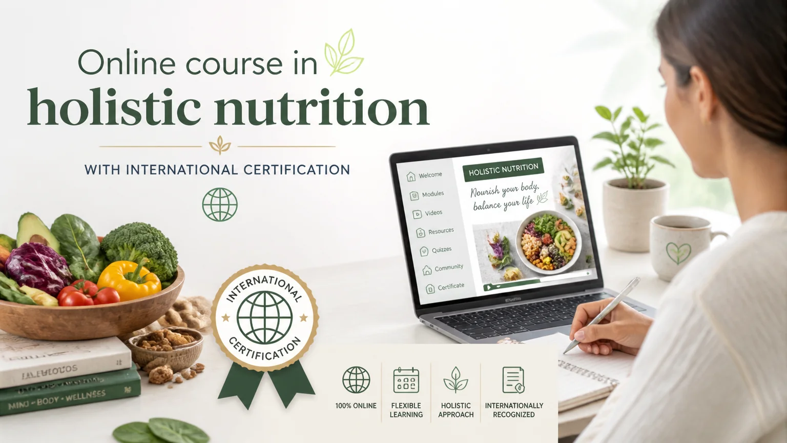 Online course in holistic nutrition with international certification