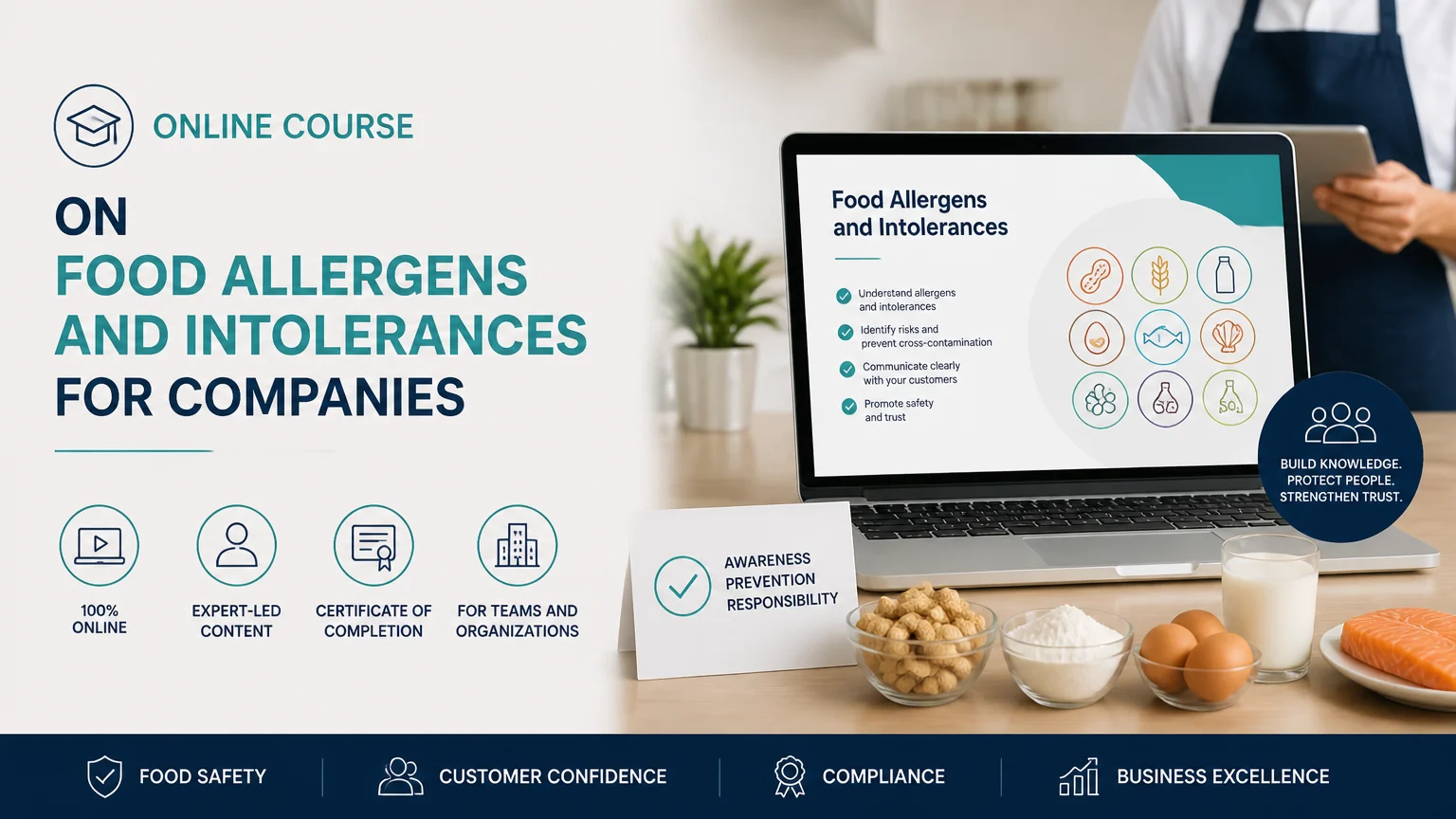 Online course on food allergens and intolerances for companies - allergens