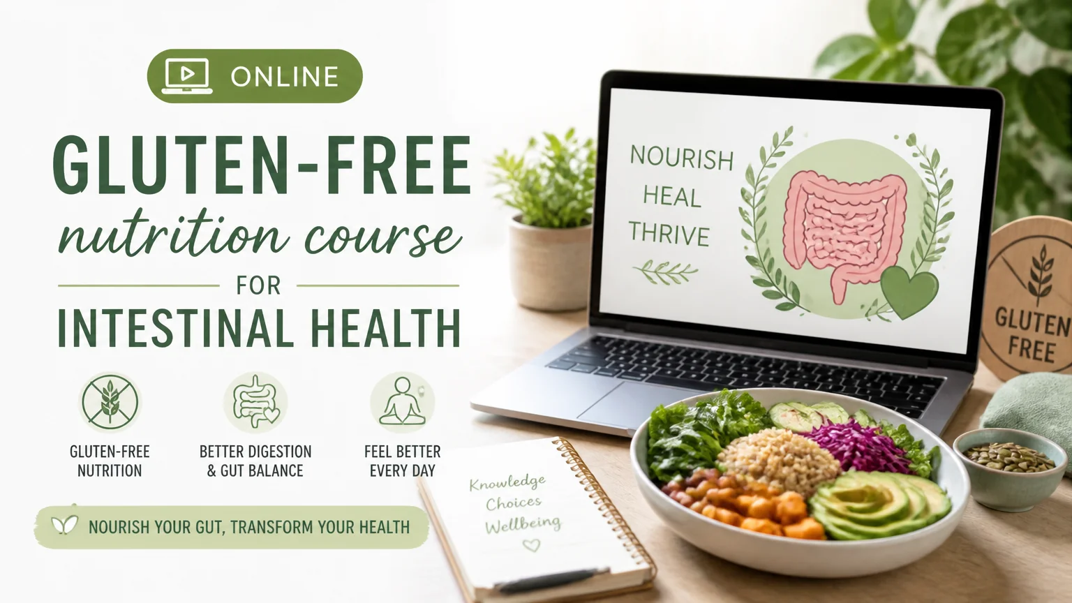 Online gluten-free nutrition course for intestinal health - nutrition celiac