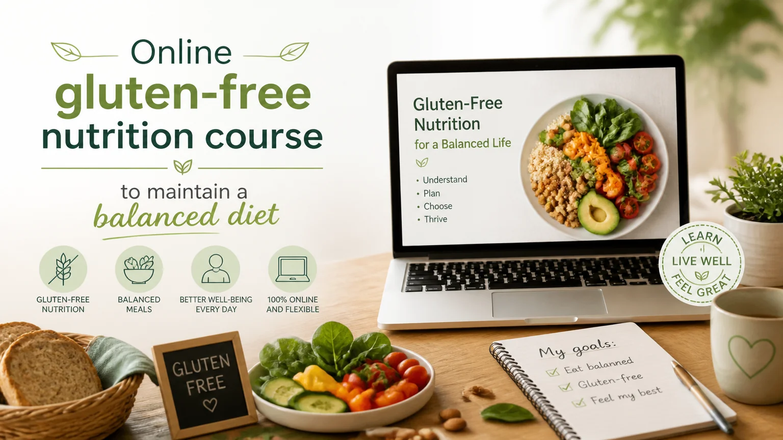 Online gluten-free nutrition course to maintain a balanced diet - nutrition celiac
