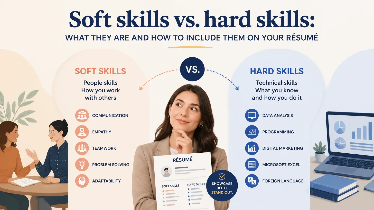 Soft skills vs. hard skills: what they are and how to include them on your résumé - cv creation