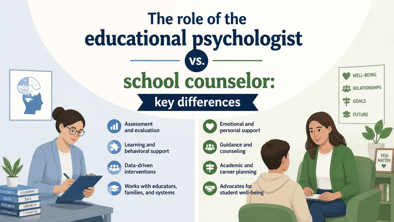 The role of the educational psychologist vs. school counselor: key differences - practical psychology